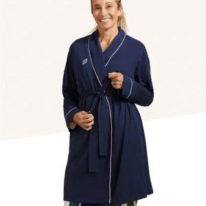 Brand new Peloton navy embroidered logo long sleeve robe - size L/XL
